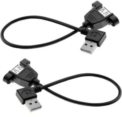 Dailygoody - USB Verlengkabel - 90 Graden - 20 cm - Paneelmontage - Hoge snelheid - Duurzaam materiaal - Geschikt voor computer - Zwart