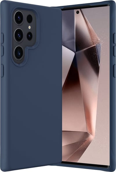 Hoes - Geschikt voor Samsung Galaxy S24 Ultra - Sterk & Shockproof - Hoesje Cover - Siliconen Case - Donkerblauw