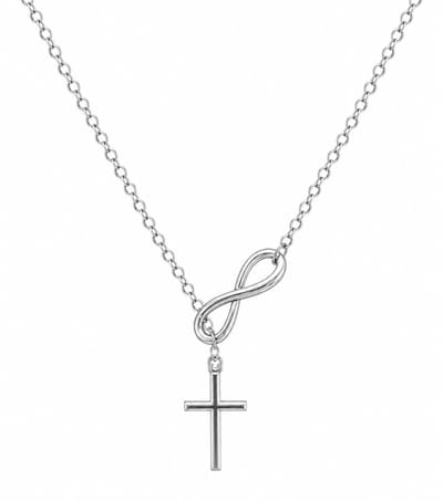 Infinity Kruis Ketting - Kruisje - Dames Ketting - Heren Ketting - Premium RVS - Zilverkleurig - Elegant Tijdloos Design