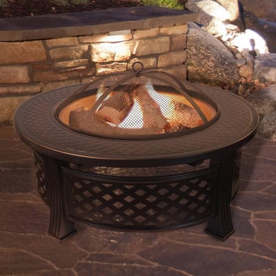 Buitenhaard - 32 inch vuurplaats met vonkscherm, poker en afdekking voor tuin, terras of camping