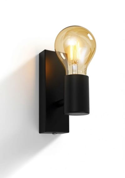 Maison Elara Wandlamp industrieel metaal zwart - 1-lichts draaibaar E27 fitting - Vintage wandspot voor binnen