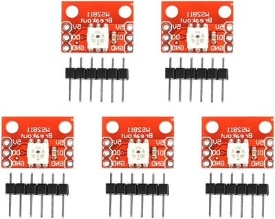 5-delige LED Breakout Module met WS2812 Chip en Pin Headers voor 5050 RGB Verlichting en Projecten