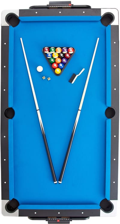 3-in-1 draaibare multispeltafel met airhockey, biljart/pool en tafeltennis, 88 inch speeltafel voor thuis of in de speelkamer, inclusief accessoires voor elk spel