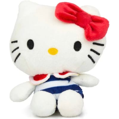 Play by Play Hello Kitty Beanbag Pluche 12CM-Red Bow & Blue Striped Pants (Diversen) Nieuw