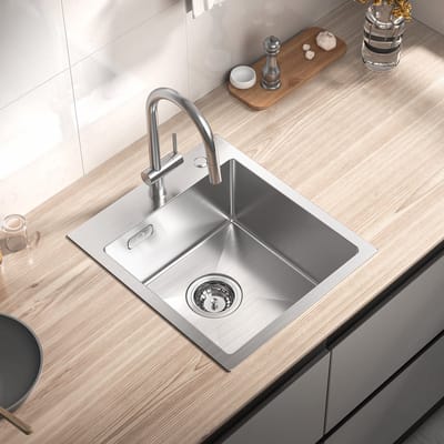 SOFETIY MAX 40x45 cm Spoelbak Met één bak - Gootsteen Roestvrijstalen voor Kasten van 40 cm en meer