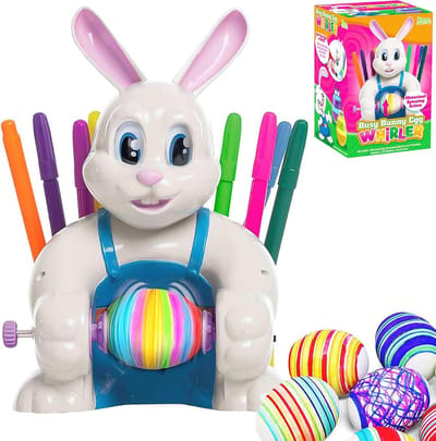 Paaseieren Decoratie Set met Spinner en 10 Kleurrijke Markers - Doe-Het-Zelf Activiteiten voor Kinderen