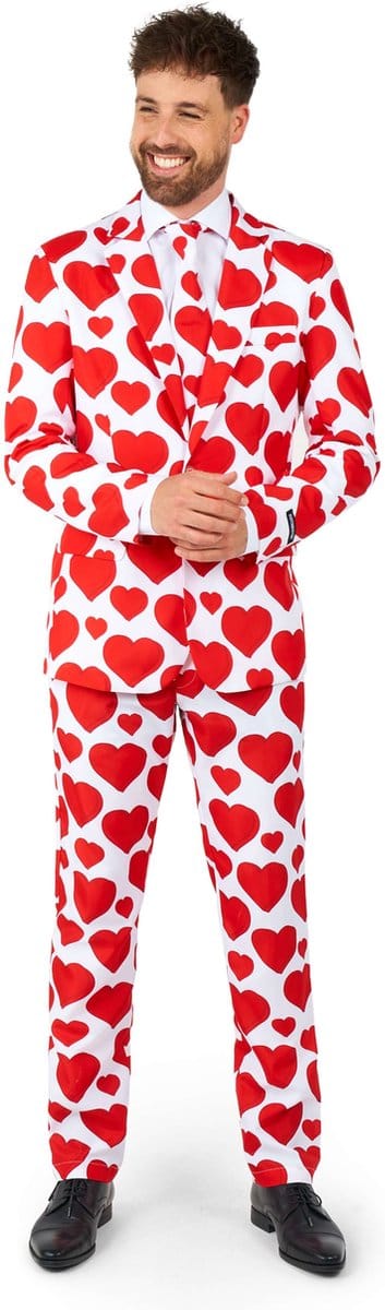 Suitmeister Love - Mannen - Heren Kostuum - Carnaval- en Halloweenkleding - Wit - Maat: S