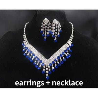 Blauw Waterdruppel Strass Ketting Voor Vrouwen Ingelegd Zirconium Hanger Mode Sieraden Accessoire gray
