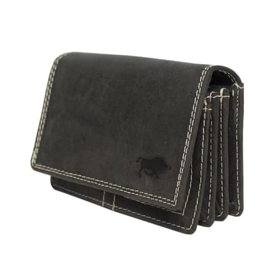 Vintage Leren Dames Portemonnee Zwart - Ideale RFID Dames Portemonnee - Zwart Stoer Leer - Anti-Skim