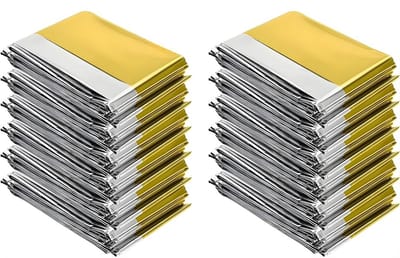 DnA® Nooddeken - Isolatiedeken - Reddingsdeken - Wit/Goud - 210cm x 160cm x 1cm