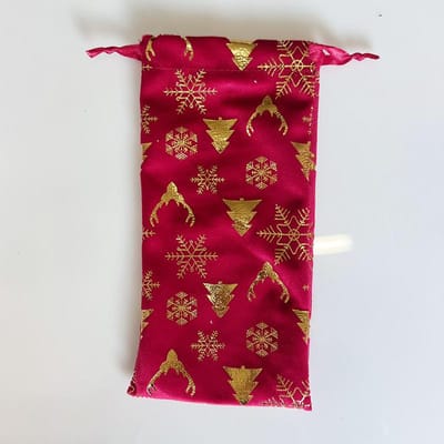 5 stuks, Kerstsnoep Fluwelen Zakje-13x18cm, Cadeauzakje met trekkoord, Opbergzakje voor cadeaus, Verpakkingstasje voor sieraden