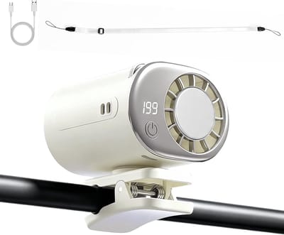 Thijox - Draagbare Clip-Ventilator met LED-Display, 360° Rotatie, 199 Snelheden, USB-Oplaadbaar, Klemventilator voor Thuis, Kantoor, Camping, Sportsch