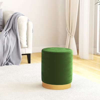 vidaXL - Hocker - met - opbergruimte - rond - fluweel - 31 - x - 37 - cm - groen