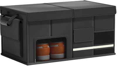 Cherrys Finds - Kofferbak Organizer - 60L - Opvouwbare - Opbergtas Auto Kofferbak - Opbergtas Auto - Auto Opbergen - Opvouwbaar Waterdicht - Voor Veel Modellen - Normaal - Zwart