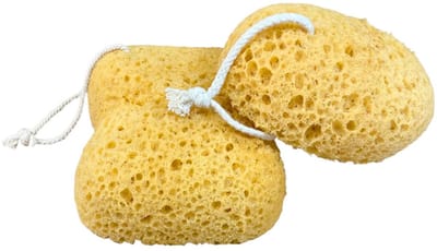 2-delige set badsponzen, grote zachte honingraatbadspons, dichte schuimvorming voor volwassenen en kinderen, diepe exfoliatie en milde reiniging (2 vormen)