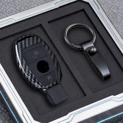 Coque de protection intelligente pour clé de voiture pour Mercedes Benz Classe A C E S Gls Gla Glk Glc Cls Cla W204 W221 W212 W205 W176 W463 Porte-clés black