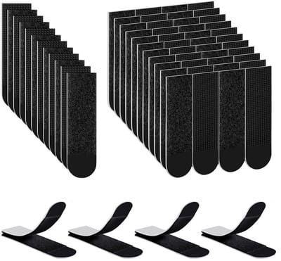 Dailygoods- Montagestrips 64 Stuks - Plakstrips Dubbelzijdig - Plakstrips voor Posters - Plakstrips voor Spiegels - Residu-vrij - 69x19mm Zwart