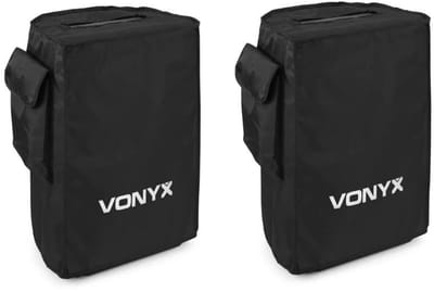 Set van 2 Vonyx SC10 beschermhoezen voor 10 inch VSA speakers - Met opbergvak - Zwart