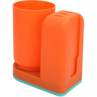 Tandenborstelbekerhouder Multifunctioneel Modern Eenvoudig Ontwerp Ruimtebesparende Wandgemonteerde Tandenborstelhouder orange