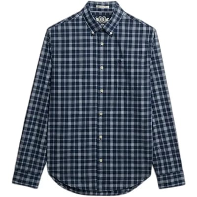 Superdry Preppy Poplin Overhemd Met Lange Mouwen Blauw Grootte: M