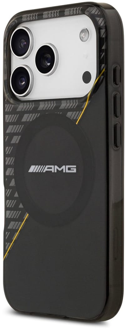 AMG Back Cover - iPhone 17 Pro - Zwart - Magsafe - Double Layer - Gele Lijn