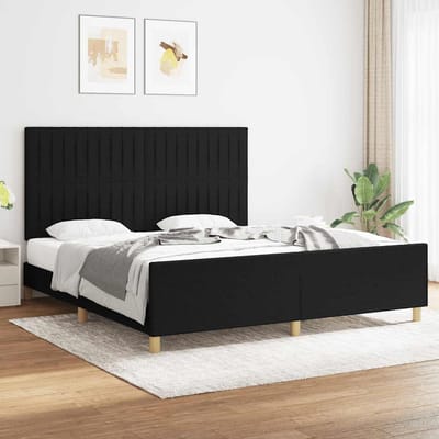 vidaXL - Bedframe - zonder - matras - stof - zwart - 180x200 - cm