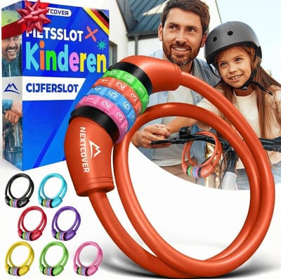 Veilig Fiets U-slot met 4-Cijferige Code - Extra Dikke Staalkabel voor Fiets, Step en Loopfiets