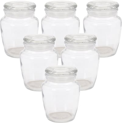 Excellent Houseware Voorraadpotjes - 12x stuks - glas - 150 ml