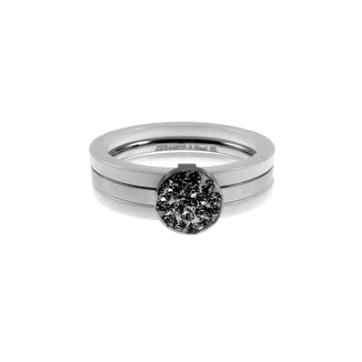 Ring Dames - Witte Keramische en RVS Ring