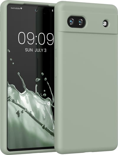 kwmobile telefoonhoesje geschikt voor Google Pixel 6a - Hoesje met siliconen coating - Smartphone case in grijsgroen