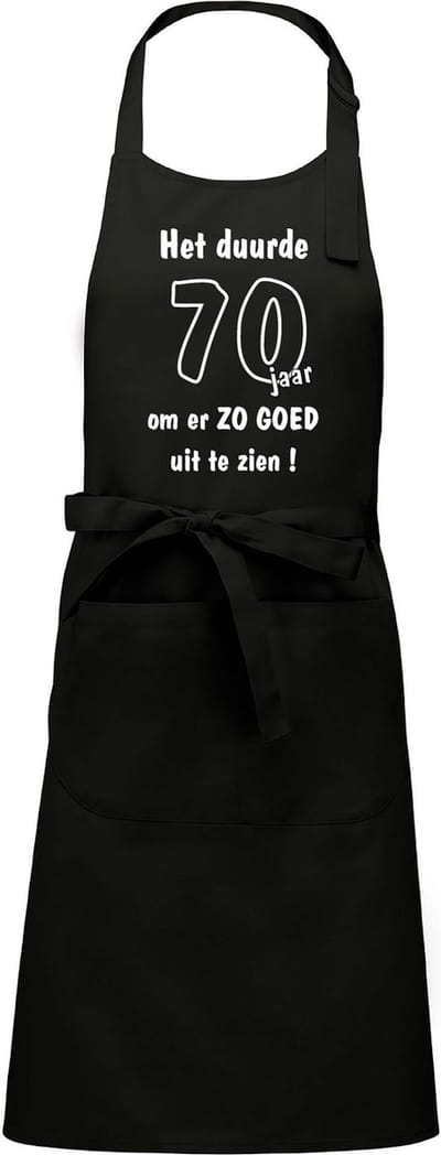 Mijncadeautje - Keukenschort - BBQ schort - Het duurde 70 jaar - zwart