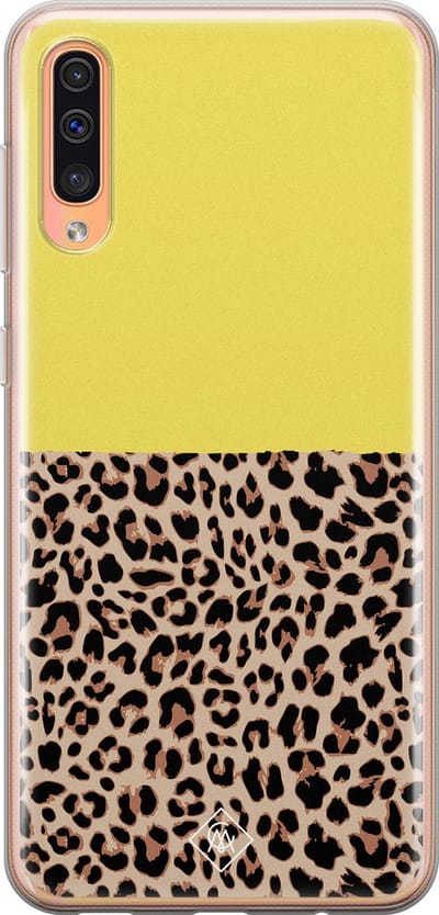 Casimoda® hoesje - Geschikt voor Samsung A50/A30s - Luipaard Geel - Backcover - Siliconen/TPU - Geel