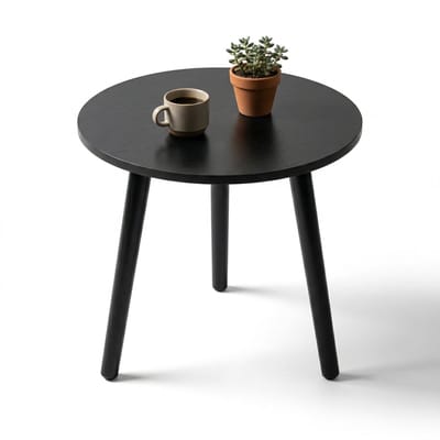 Cheqo® Bijzettafel Zwart - Bijzettafeltje Rond - Plantentafel - Banktafel - Hoektafel - Nachtkastje - Telefoontafel - Tafeltje - Lampentafel - Decoratietafel - voor Woonkamer en Slaapkamer