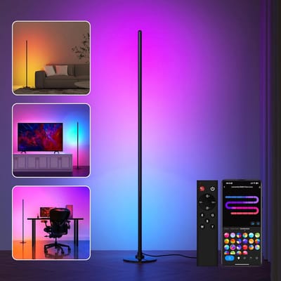 Moderne RGB Led Vloerlamp met Wifi en Muzieksynchronisatie - 16 Miljoen Kleuren en 68 Modi voor Woonkamer