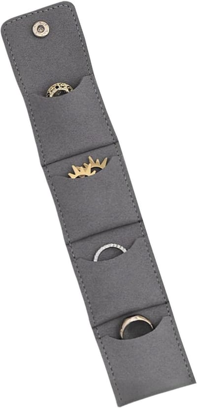 Reisjuwelenetui - Sieraden organizer - Veilig opbergen - Magnetische sluiting - Compact formaat - Grijs