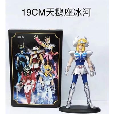 Figurine Anime 19CM Phoenix Ikki Hyoga Seiya Shiryu Modèle Armure Debout Jouets pour Enfants Boîte PVC Décoration de Collection de Bureau With box