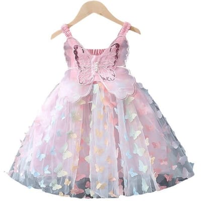 Verjaardag Feest Avondjurken Zomer Vlinder Vleugels Kinderkleding Zoet Kleurrijk Peuter Kinderen Kostuum XXL white