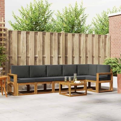 vidaXL - Buiten - bank - set - 7 - st - Natuurlijk - en - Antraciet