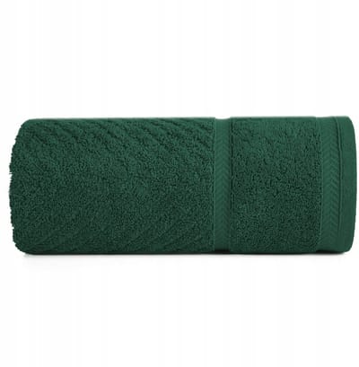 Zachte Katoenen Handdoek 30x50 cm - Groen Zigzag Patroon