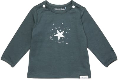 Noppies Unisex T-shirt longsleeve Lux - Dark Slate - Maat 68