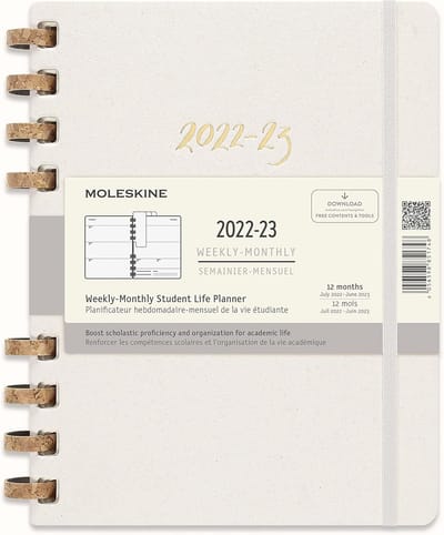 Student Life Planner 2022 2023 - Maand- en Weekplanner Hardcover Formaat Large - Zuurvrij Papier 100 g/m² - Inklusief Stickers en Boekenleggers