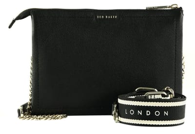 Ted Baker Leren schoudertas Larinda Webbing Leather Crossbody Bag Black zwart