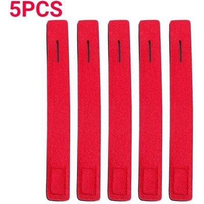 5/10 stuks Hengel Bindhouder Riem Band Hengelsportuitrusting Elastische Wikkelband Hengelhouder Bevestigingsbanden Buiten Hengelsport Gereedschap Accessoires 5pcs (Red) red