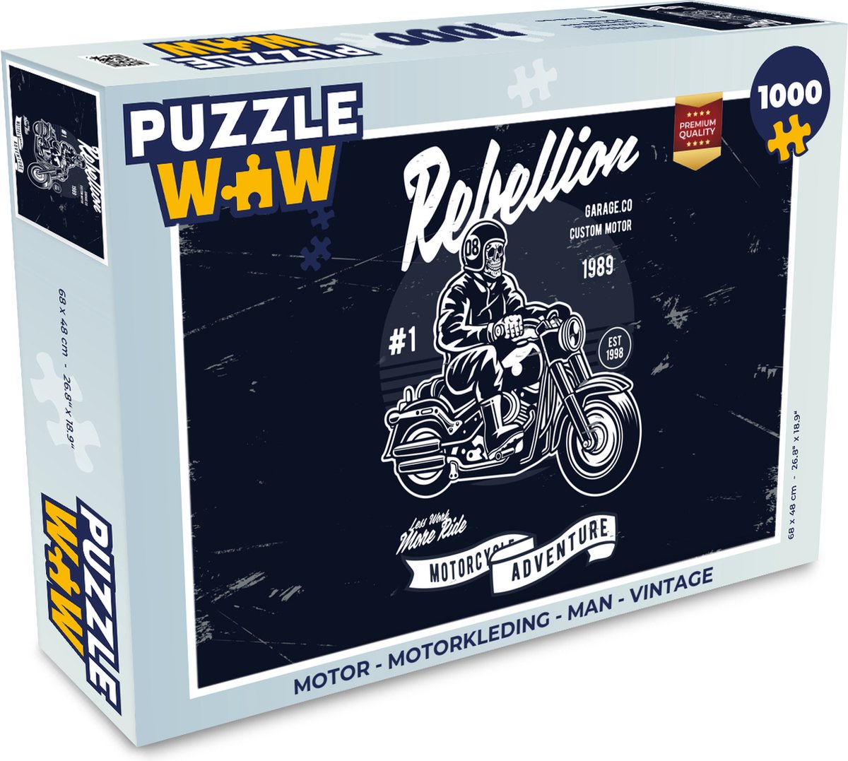 Puzzel Motor - Motorkleding - Man - Vintage - Legpuzzel - Puzzel 1000 stukjes volwassenen