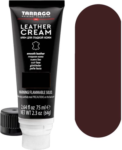 Tarrago leather cream tube + sponsje - 006 Donker Bruin - 75ml