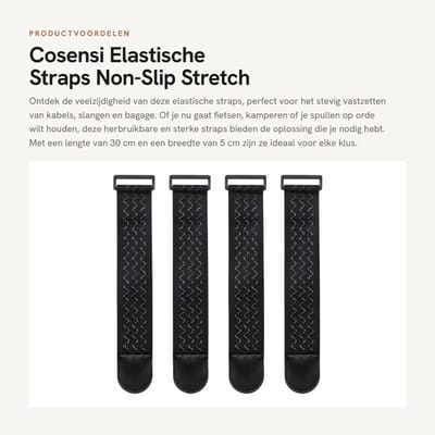 Dailygoods- Elastische Banden - 5 cm breed - 30 cm lang - Antislip - Herbruikbaar - Hoog trekvermogen - Ideaal voor bundelen van objecten - Bindbanden
