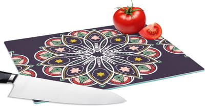 Glazen Snijplank - 28x20 - Mandala - Ster - Design - Snijplanken Glas