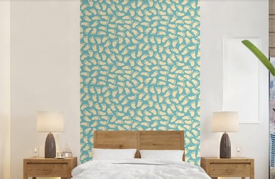 Behang - Fotobehang Patronen - Voet - Blauw - Jongens - Kinderen - Kids - Jongetje - Breedte 150 cm x hoogte 240 cm