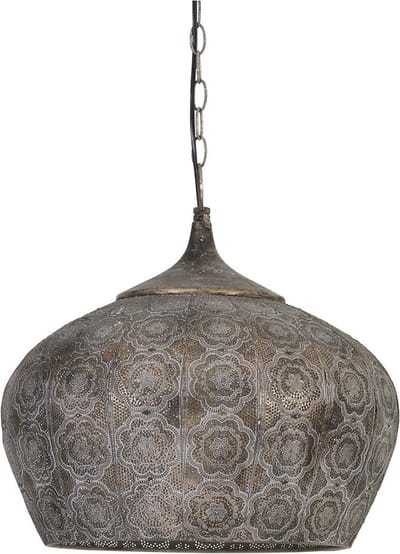 Light & Living Hanglamp Emine - Bruin - 43.5x43.5x40.5cm - Modern - Hanglampen Eetkamer, Slaapkamer, Woonkamer