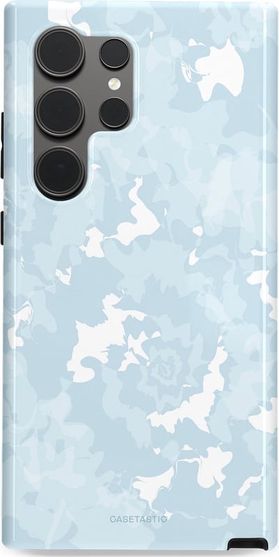 Casetastic Hoesje Geschikt voor Samsung S24 Ultra - Stijlvolle Beschermende Duo-layer Case - Blauwe wervels